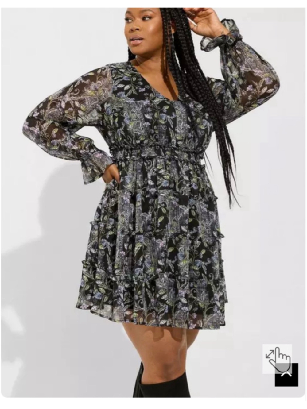 Torrid Mini Lurex Chiffon Tiered Dress - Picture 6 of 6